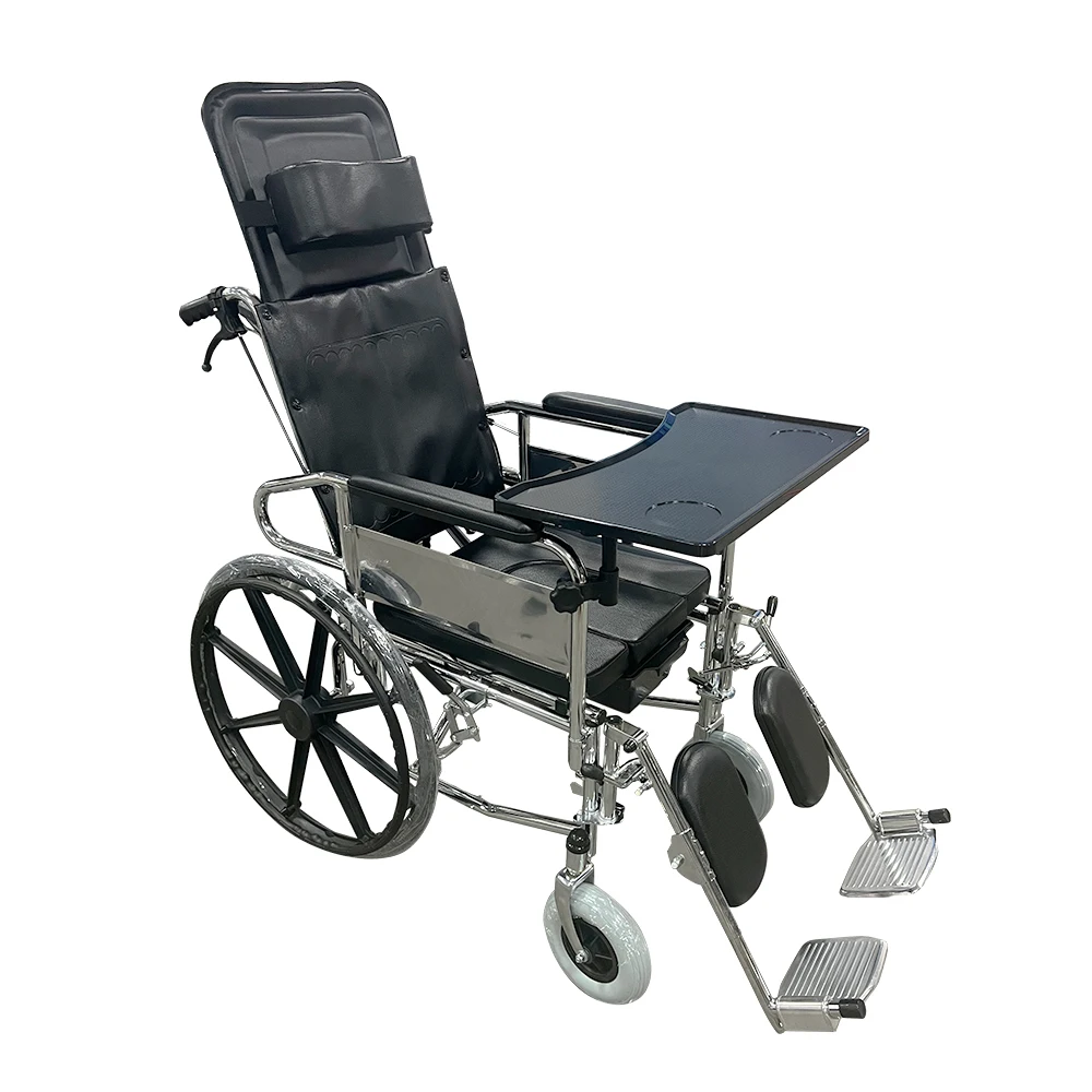 كرسي صوان لكبار السن مستلق عالي الظهر قابل للتعديل كرسي متحرك للمرحاض #1