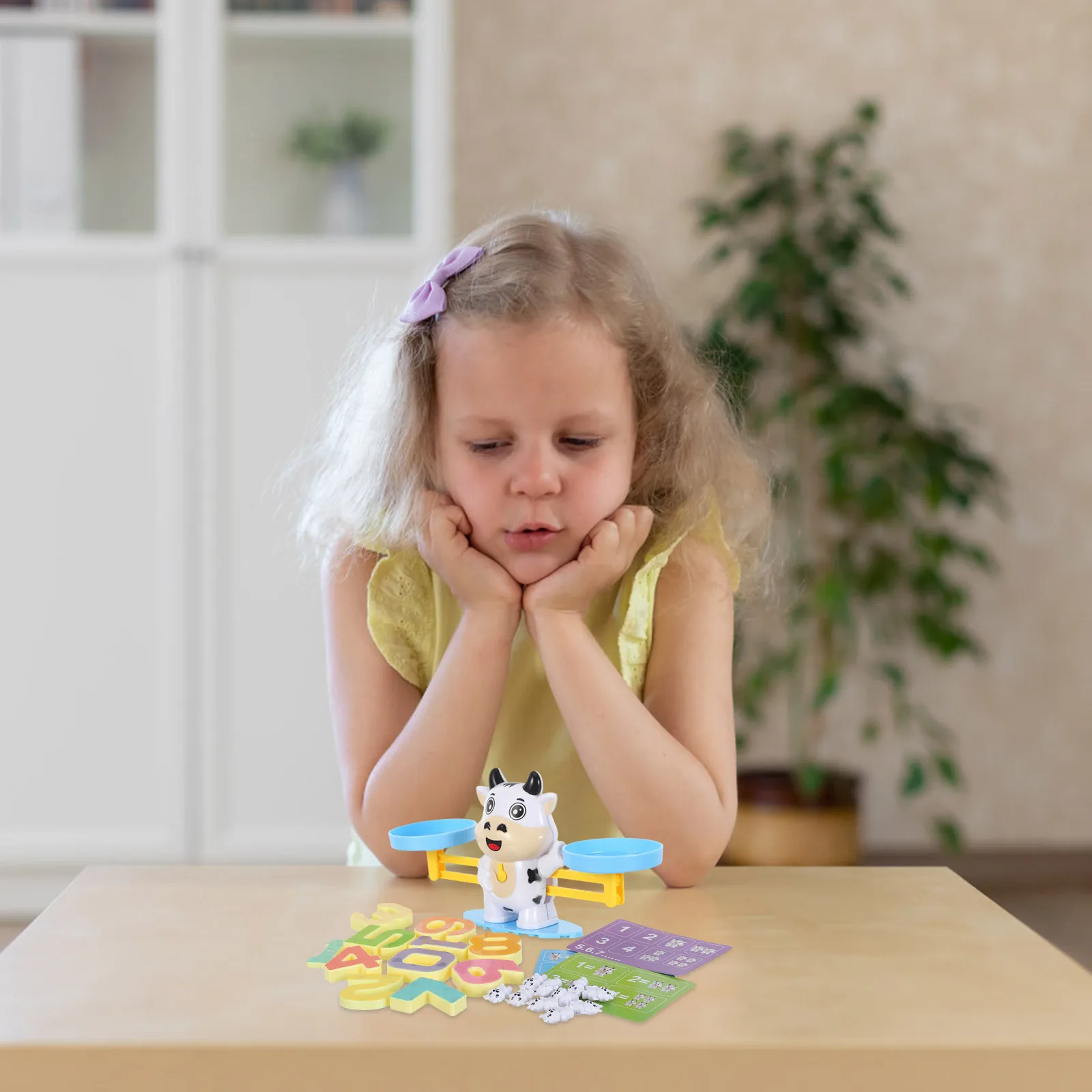 

1Set Cow Balance Math Scale Montessori Number Counting Educational Game Preschool Learning Supplies Kids Arithmetic Game