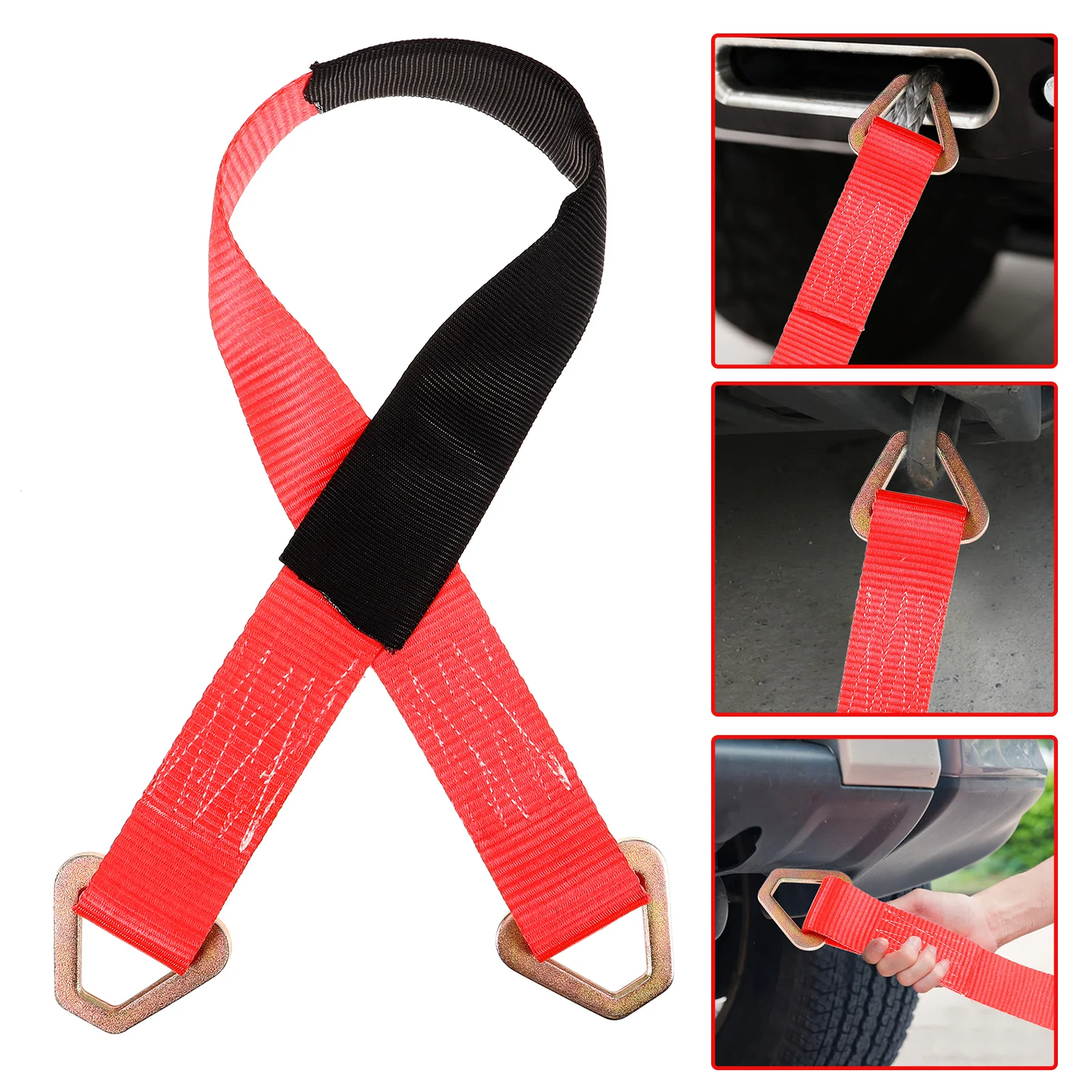 

Heavy Duty Car Tow Strap Reinforced Pulling Rope Strong Trailer Traction Webbing Bumper Towing Strap For Trucks Racing Tow