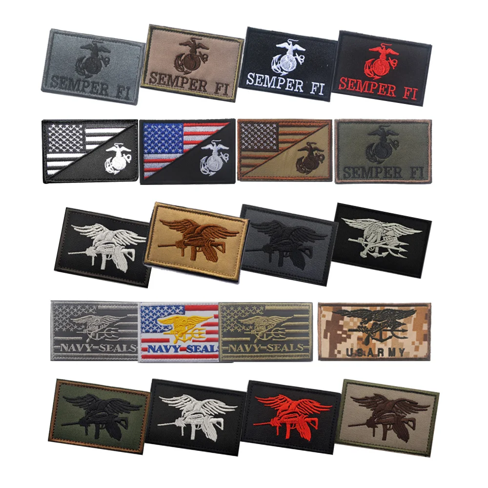 Outdoor Tactical Morale USA Series Bag Accessories Badge Seal Embroidered Clothing Armband Hook and Loop Backpack DIY Patch