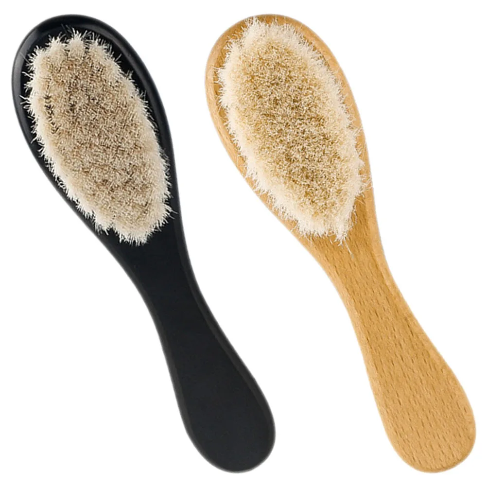 

2 шт., детская щетка для волос, мягкая щетина, колыбель, щетка с деревянной ручкой для младенцев, малышей, новорожденных, чистка кожи головы, ванна