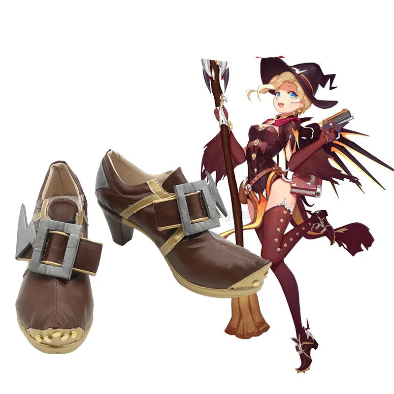 

OW Mercy Angela Ziegler Cosplay Shoes Boots Halloween Carnival Party Cosplay Costume Accessories