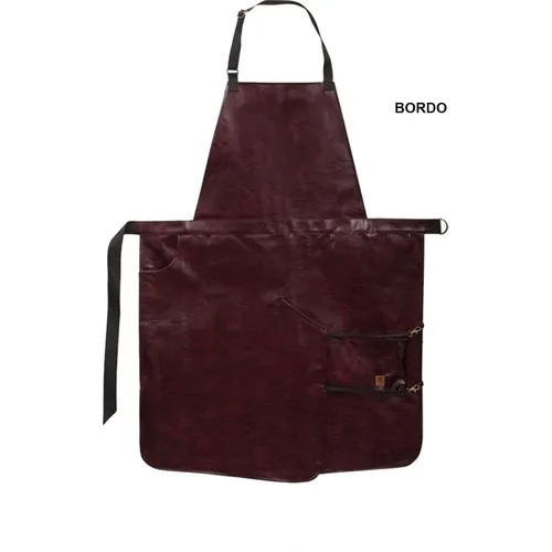 Medusa Forma Leather Shoulder Master Chef-Barista-Cook-Barber-Tattoo-Waiter Claret Apron