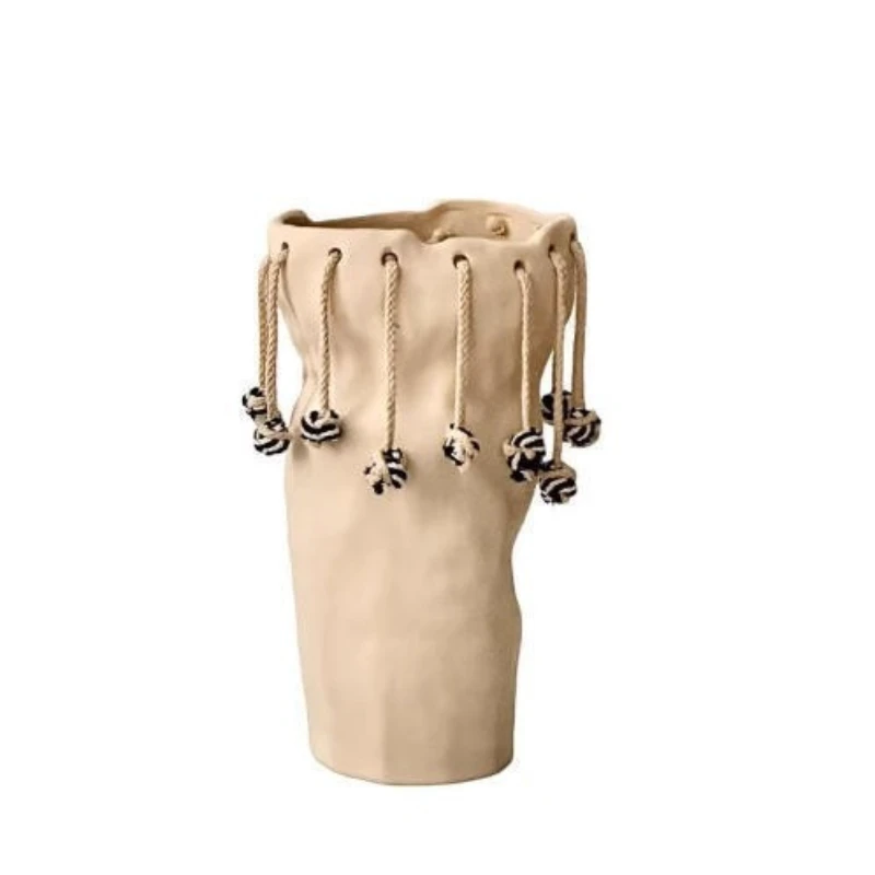 

Ceramic geometric vertical line flower device irregular ornament high sense