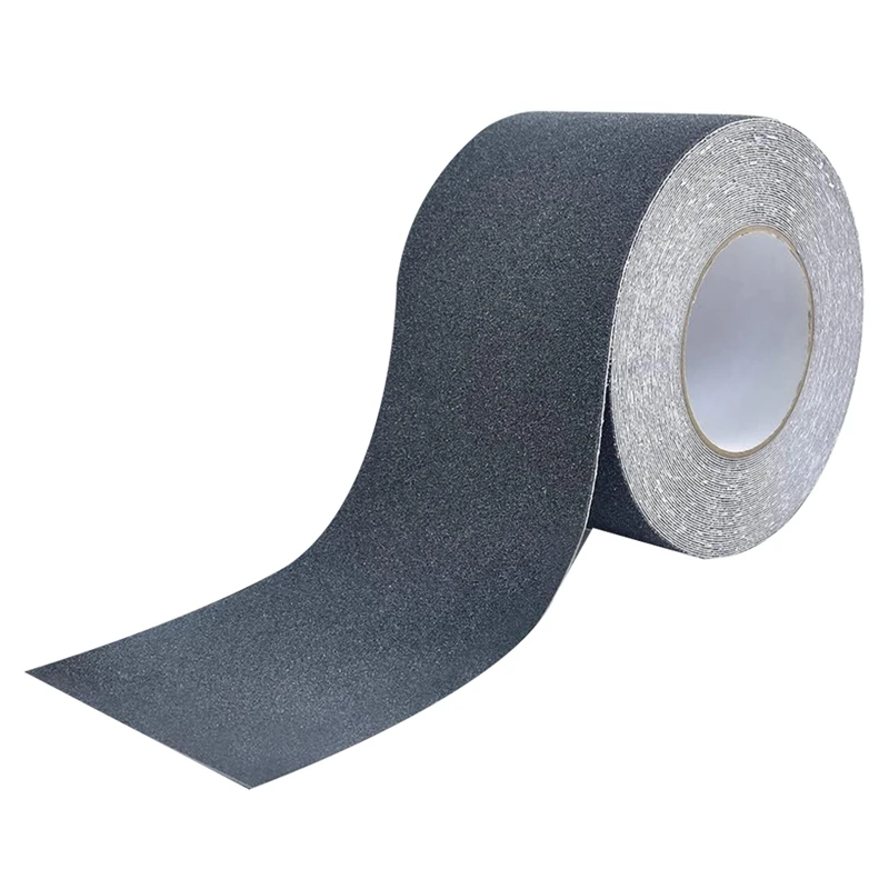 Black Anti Traction Tape PVC Tape With Roller 10Cmx15m Non Grip Tape For Stairs Outdoor/Indoor, Waterproof Anti Skid Grit Roll