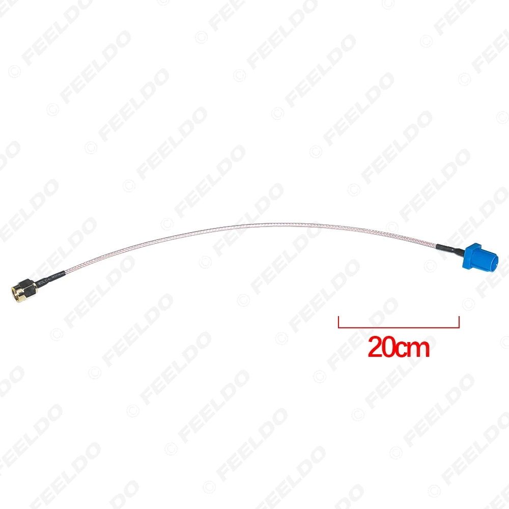 FEELDO Blue FAKRA Type C Male Plug To SMA Male For GPS Antenna Adapter Pigtail Cable Using RG316 Coax #HQ4350