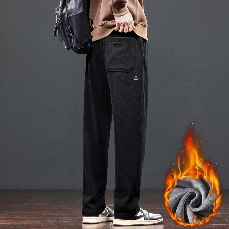 2026 Lässige Herrenhose aus Cord mit Fleece-Futter, Thermo-Modehose, dicke Samthose, gerade geschnittene, weite Jogginghose, 5XL – Detail 4