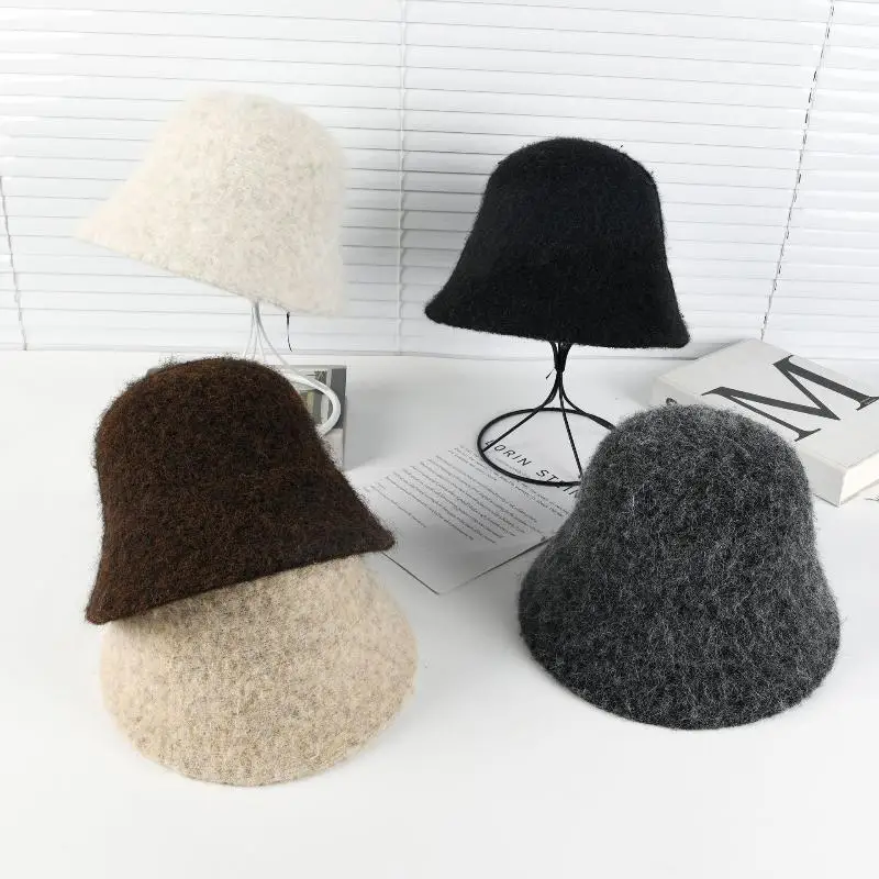 Herbst-Winter-Woll-Bucket-Hut, Damenmode, Vintage-Fischerhut, vielseitige Kappe, Frühlings-Filzhut, faltbarer Hut. – Detail 5