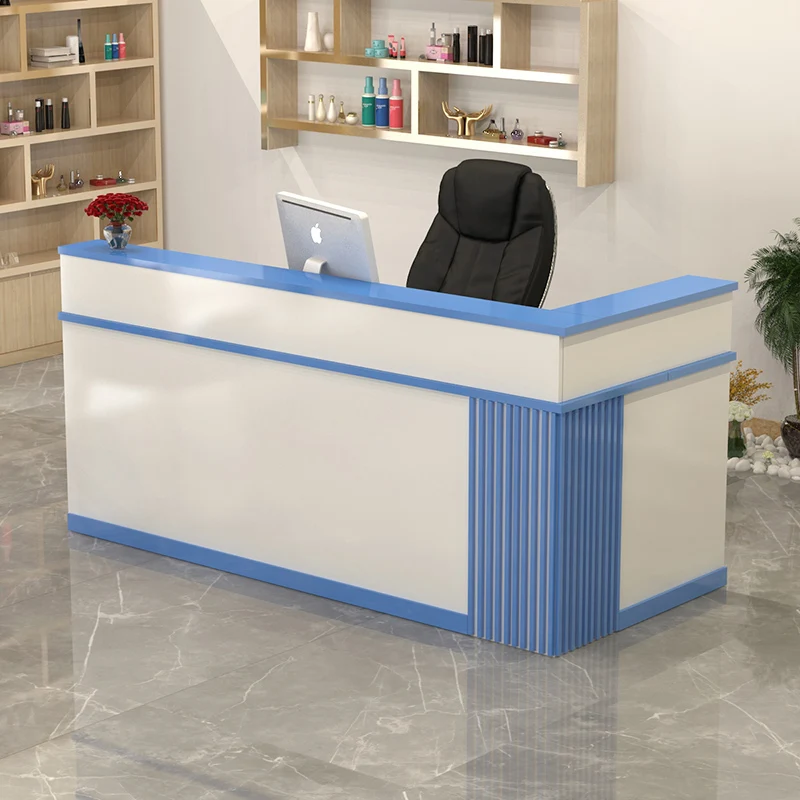 ديكورات مكتب الاستقبال الجمالية العصرية، مكاتب الاستقبال التجميلية، صالون الشعر الفاخر، أثاث المكاتب الحديثة البسيطة