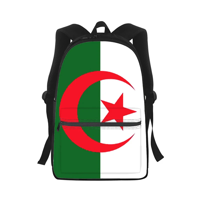 Algeria Flag Men Women Backpack 3D Print Fashion Student School Bag Laptop Backpack Kids Travel Shoulder Bag