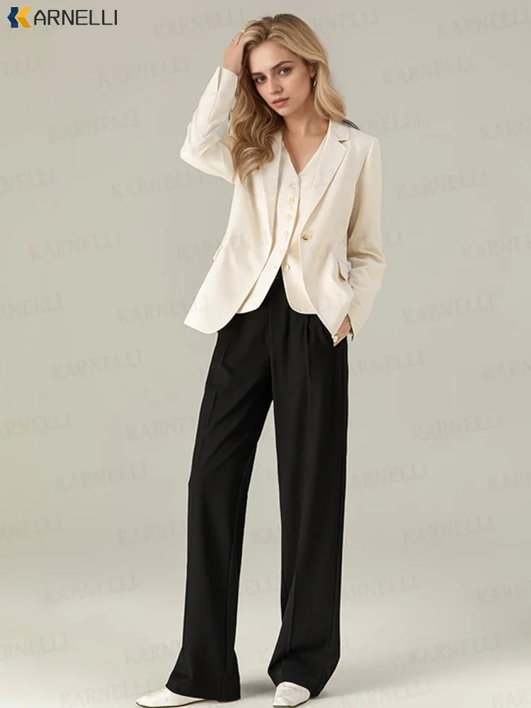 Narrow suit pants 2024 autumn and winter drape loose professional wide-leg pants for women