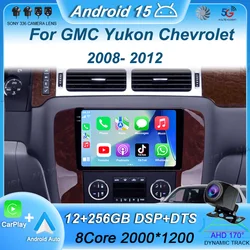 Android 15 For GMC Yukon Chevrolet Tahoe Suburban 2008 - 2012 Car Multimedia Player Audio FM GPS Navigation Autoradio Carplay