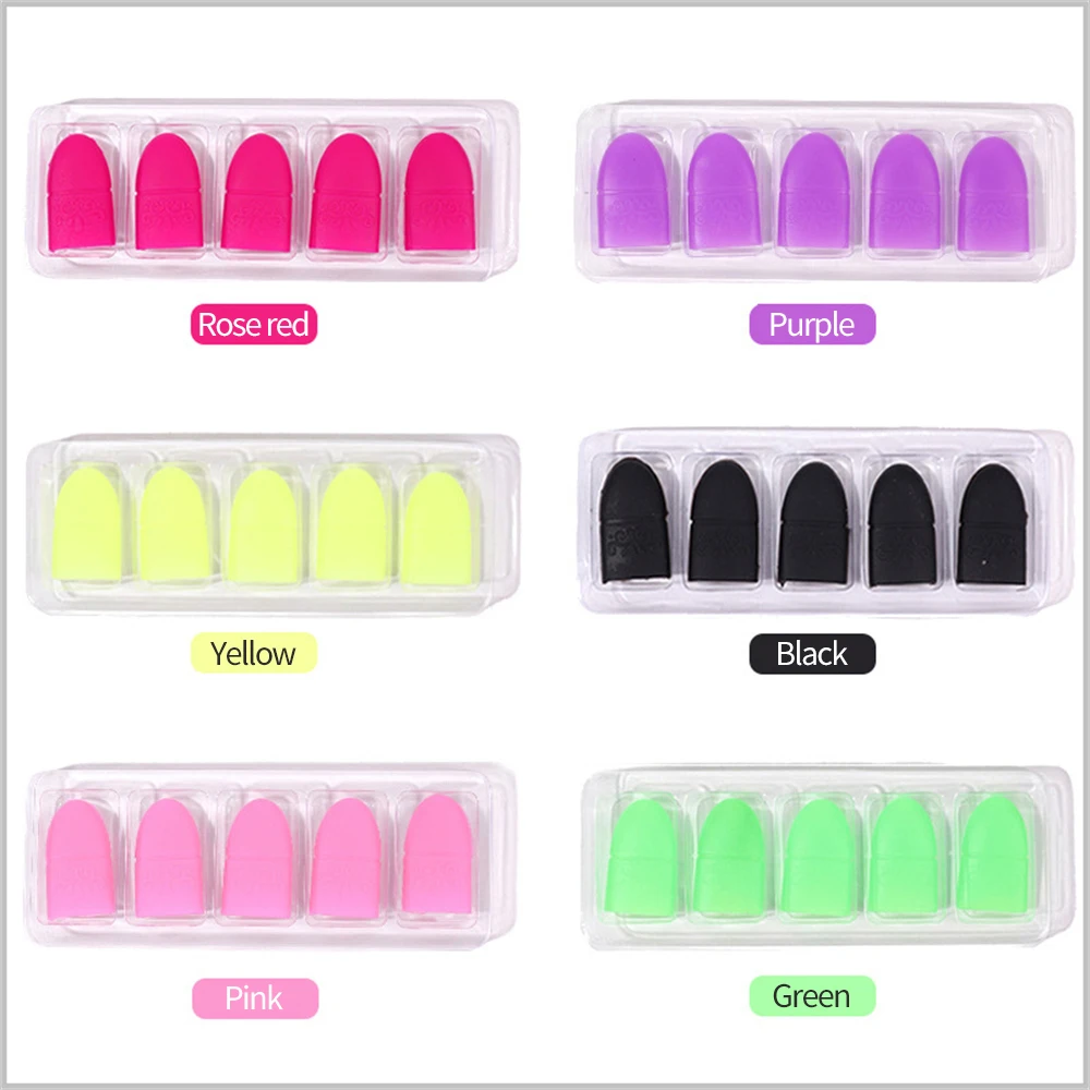 Plástico Nail Art Mergulhe Off Clipes Cap, Gel UV polonês removedor, Envoltório prego Ferramenta Suprimentos, Nail Art Acessórios, 5pcs