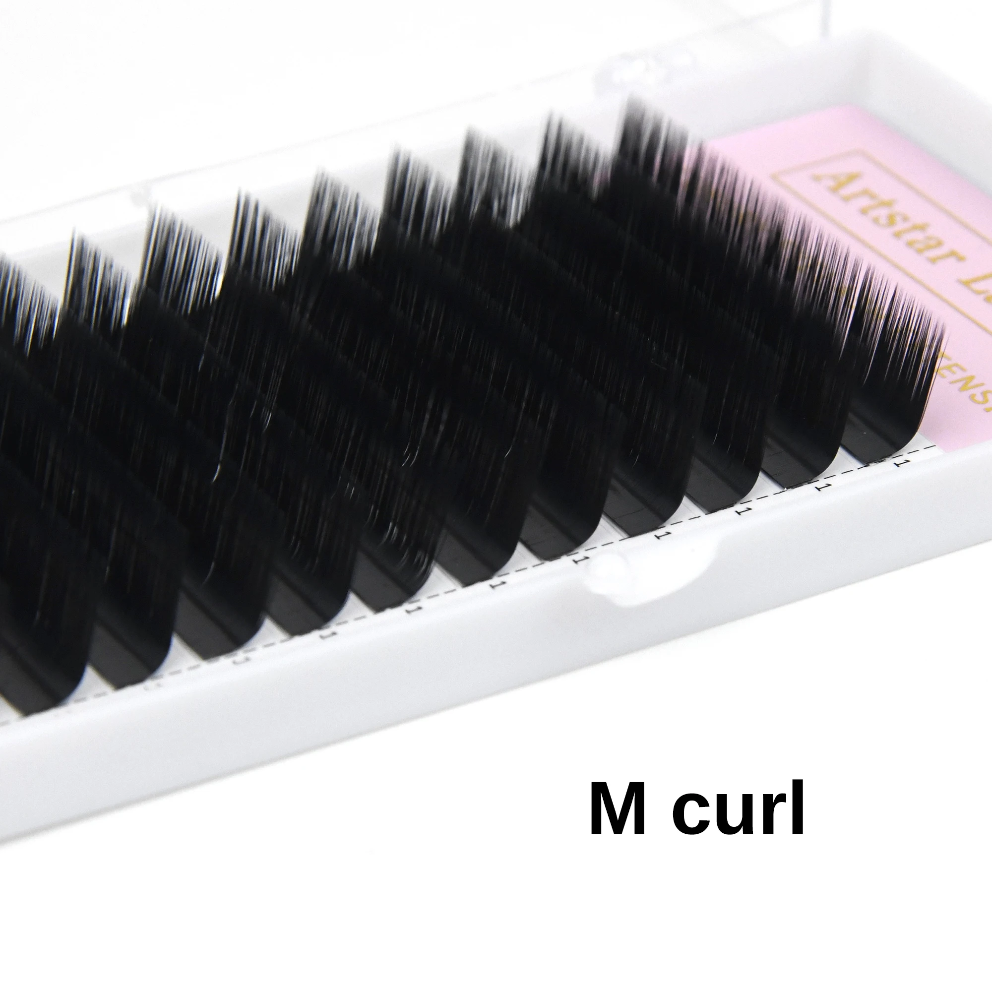 ARTSTAR 12Rows Mink False Eyelashes  Individual Natural Lash  L M Curl Matte Black Eyelash Extensions Supplies for Makeup