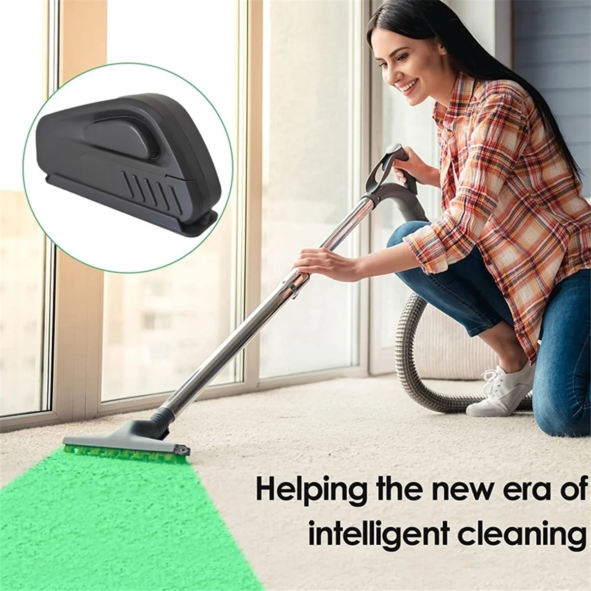 Affichage de la poussière de l'aspirateur, lampe LED, nettoyage de la poussière cachée, accessoires pour poils d'animaux, lumière verte