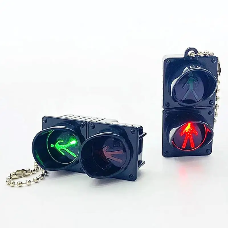 Mini Traffic Light Key Chain Creative Backpack Pendant Car Key Pendant Safe Traffic Gift practicality Key Hanging Decoration ﻿