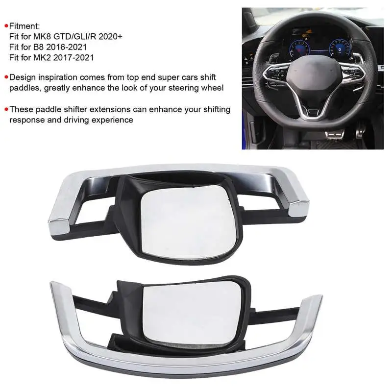 Car Steering Wheel Shift Paddle Shifter Extensions for MK8 GTD/GLI/R 2020+ - Auto Accessories