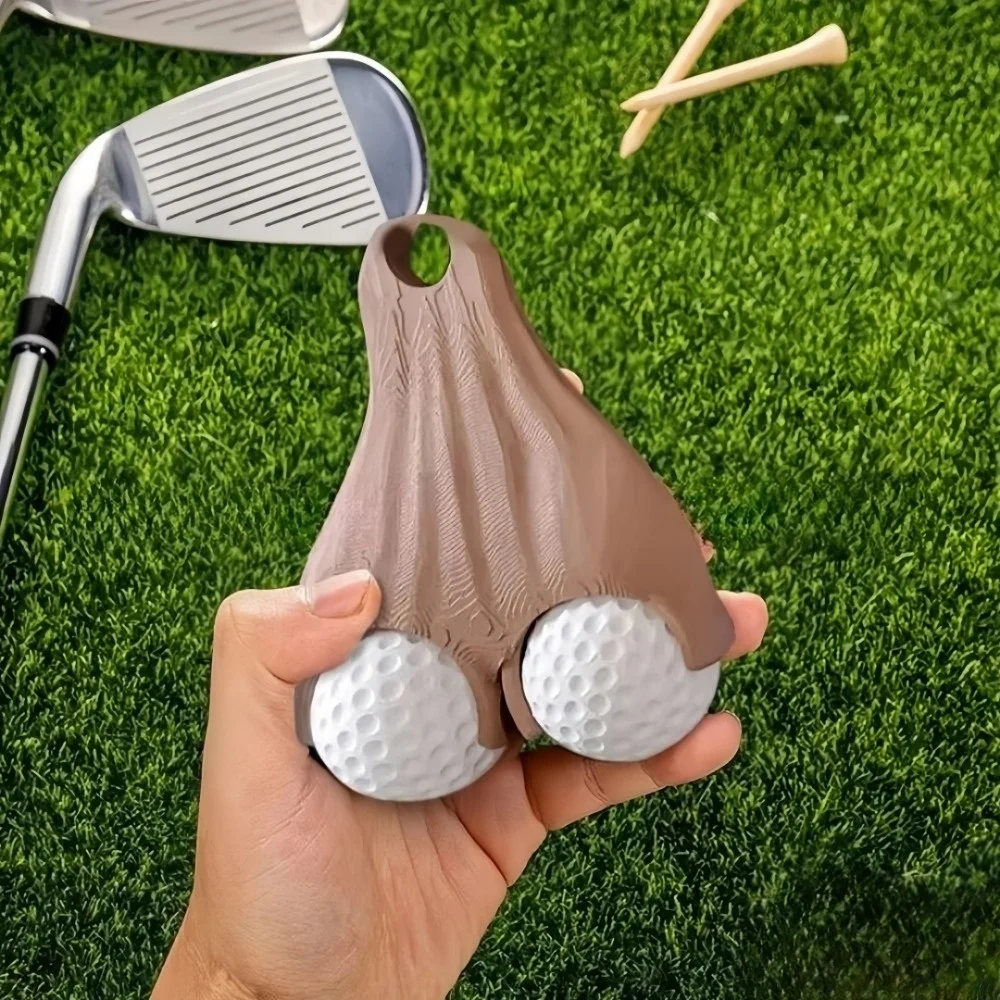 Golf Ball Sac Holder Keychain 3D Printed Design Fun Testicular Bag Bracket Portable Anti Loss Double Ball Small Waist Bag Cover