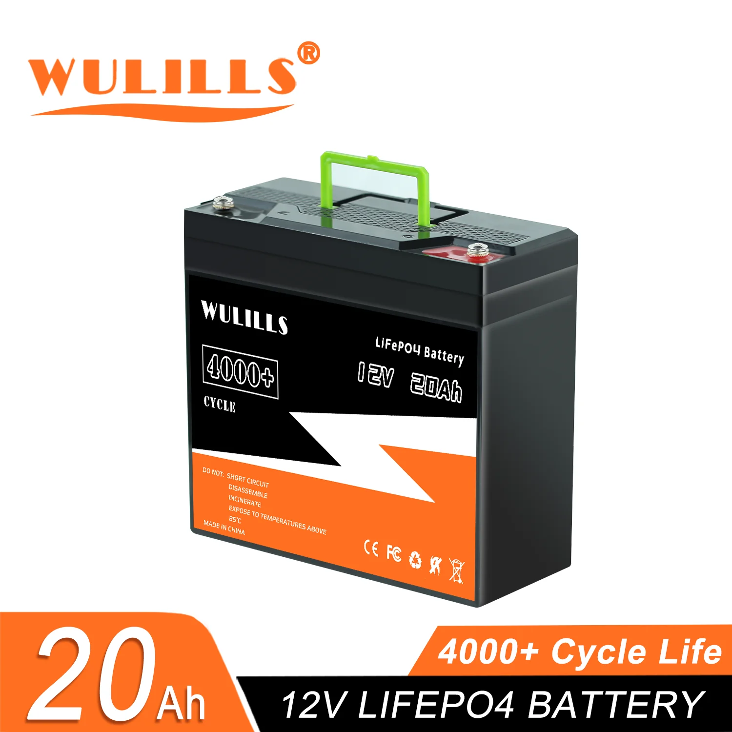 New 12V 20Ah LiFePo4 Battery Lithium Iron Phosphate 12V 24V LiFePo4 Rechargeable Battery for Kid Scooters Boat Motor Tax Free