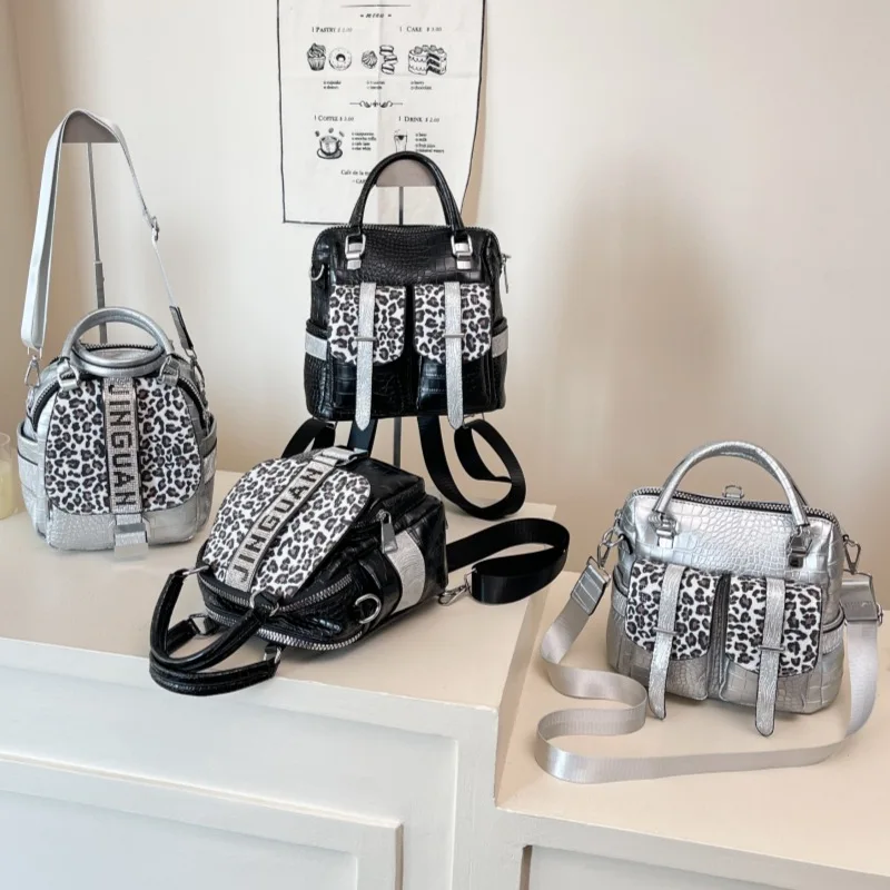 

‌2025 Trendy Leopard Bag Multi-Way Purse for Women, Spacious Work Bag, Stylish Designer Handbag, Unique Texture‌