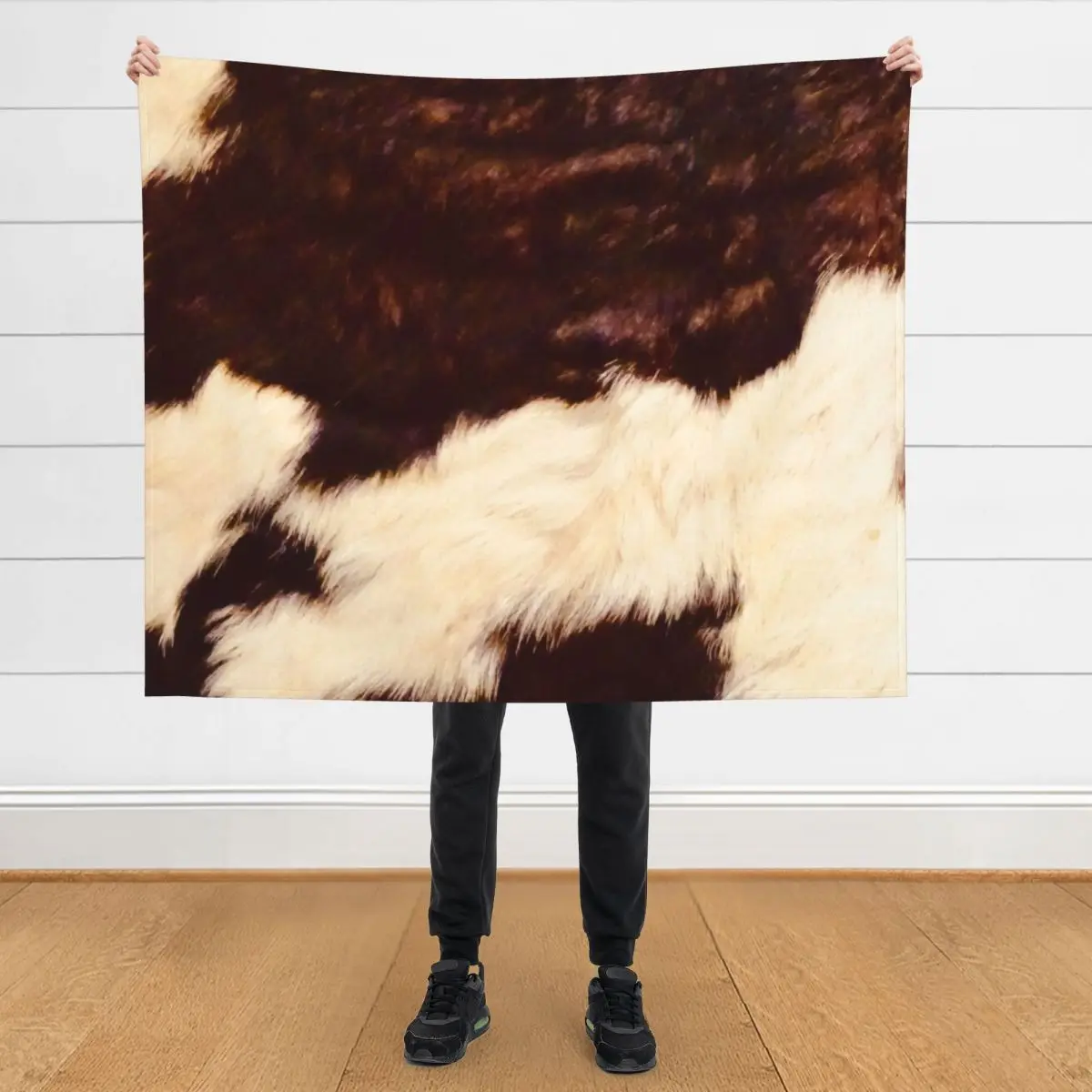 

Cow hide animal skin pattern Throw Blanket Camping Sleeping Bag Thermal Heavy Blankets
