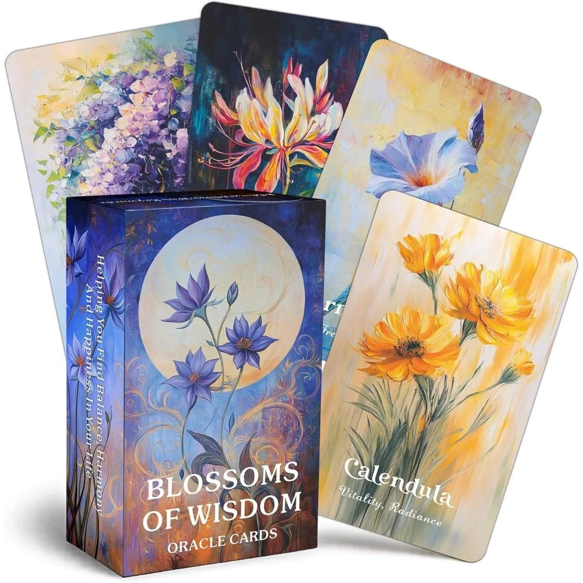 Flower Wisdom Oracle Deck , Plant Spirit Oracle Cards for Beginners Psychological Insight, Nature Oracle 12*7cm 56 Pcs Cards