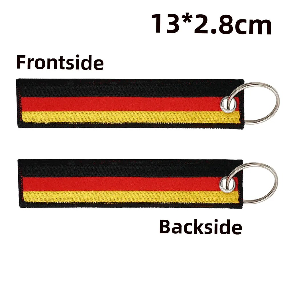 The Germany Flag Embroidery Keychain with Keyring