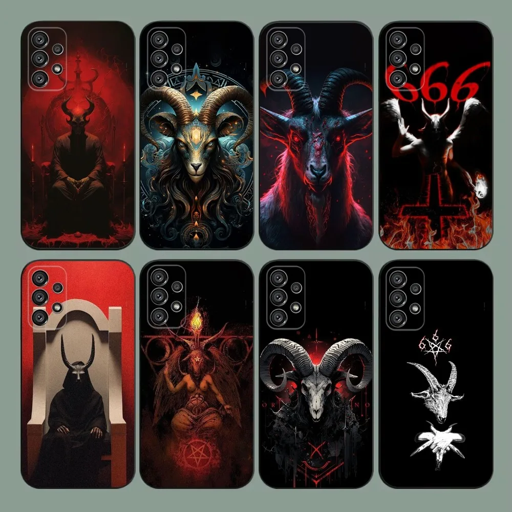 

Devil Satan Phone Case For Samsung Galaxy A20,A21s,A22,A31,A32,A52,A53,A72,73,A80,A91 Soft Black Cover