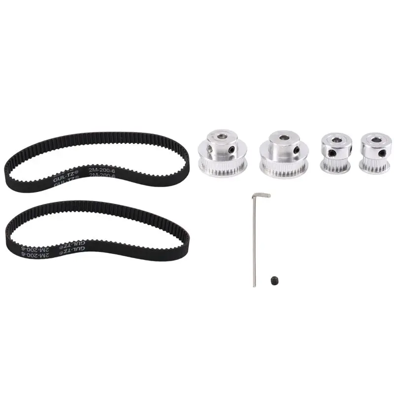 A98E-2 Sets GT2 Timing Belt Idler Pulley Aluminum Synchronous Wheel Kit For 3D Printer CNC Mechanical Drive