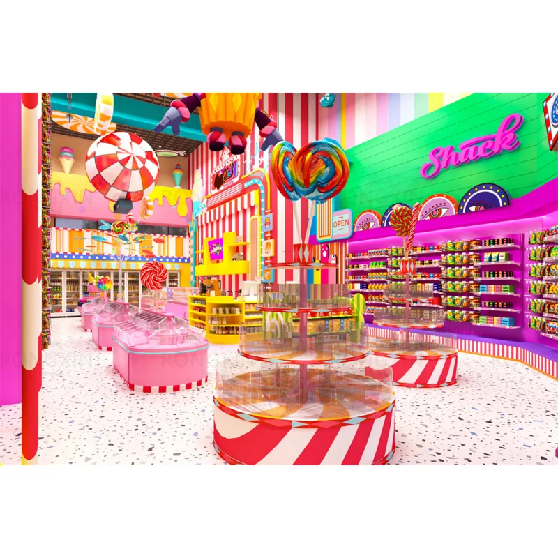 custom.Custom Colorful Snacks Candy Shop Display Acrylic Pick and Mix Candy Display Gondola Candy Display Rack