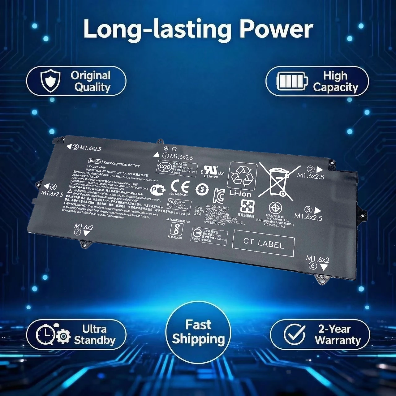 Original MG04XL 40Wh Laptop Battery For HP Elite X2 1012 G1 Series MG04 812060-2B1 812060-2C1 812205-001 812148-855 HSTNN-DB7F