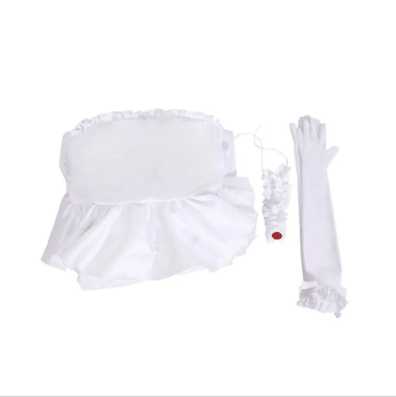 Anime Booette Princess Cosplay Costume, Robe longue blanche avec gants, Lolita trempée, Halloween, Uniforme de fête de carnaval