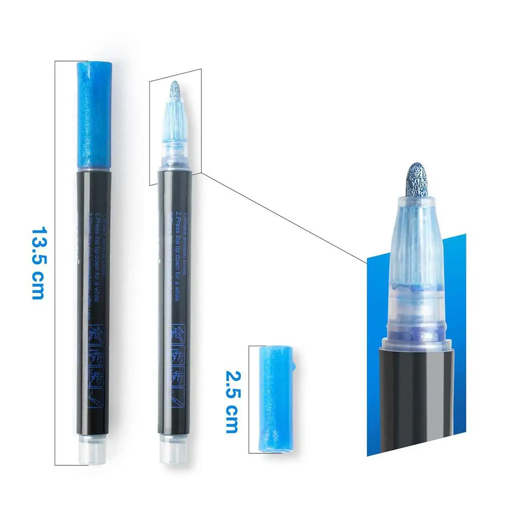 12Colors Glitter Double Line Pens Writing Drawing Graffiti Marker Pens DIY Craft