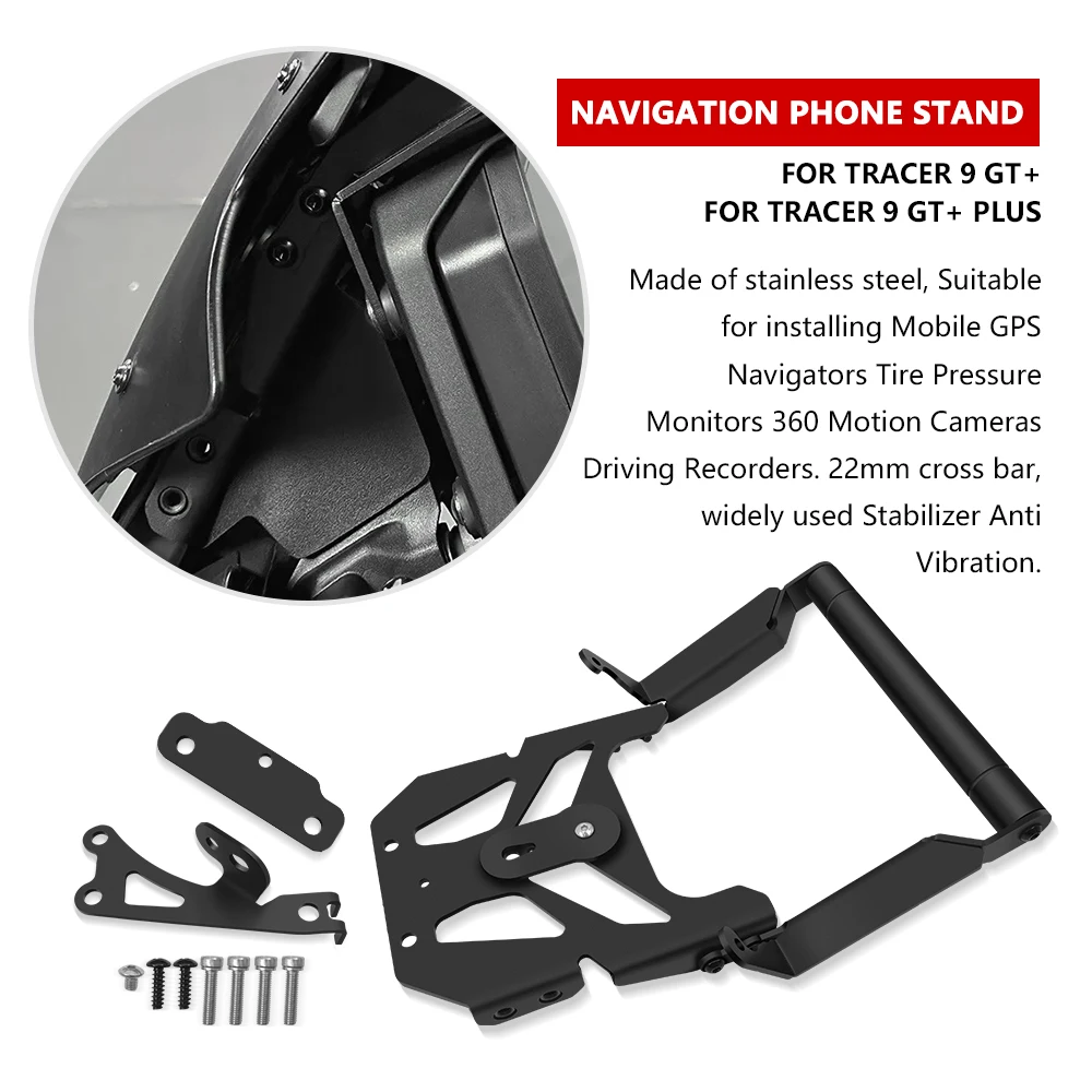 ل Tracer 9GT + Plus Tracer9gt 2024 2023 دراجة نارية حامل تمديد الهاتف حامل نظام تحديد المواقع والملاحة لوحة قوس حامل الهاتف المحمول
