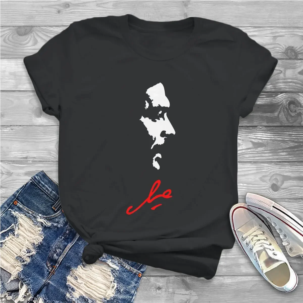 Half Fce Che Guevara Argentina Creative Graphic T Shirt for Woman Hip Hop Hipster Girl Tees 2000s Clothes Y2k Street Fashion