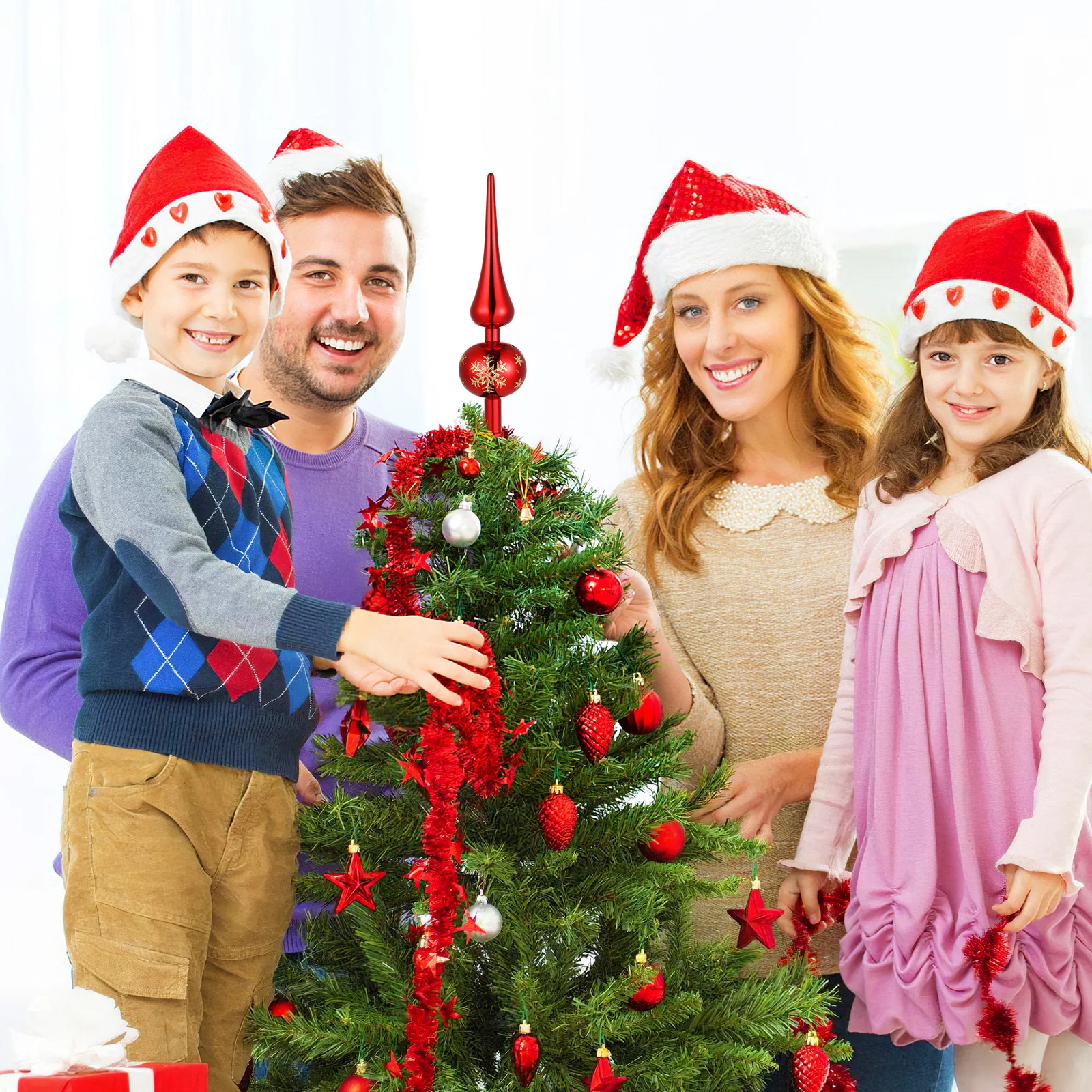 

Vintage Christmas Tree Toppers Plastic Spherical Tree Tops Xmas Party Decoration No Odor Long Lasting