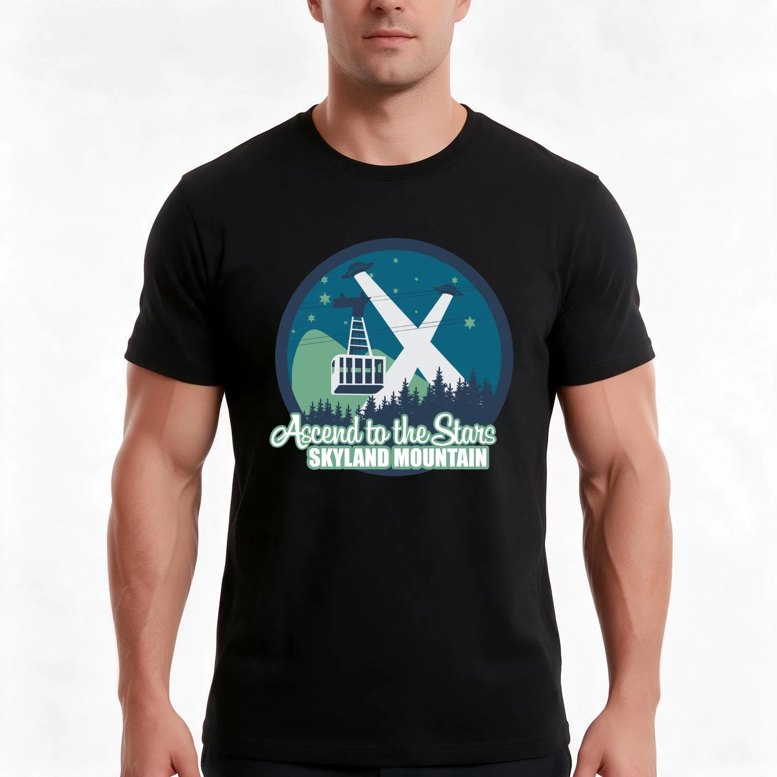 Ascend to the Stars III - non-distressed T-Shirt, Summer Casual Cotton Tee, Oversized Streetwear Tops, Vintage Graphic Print