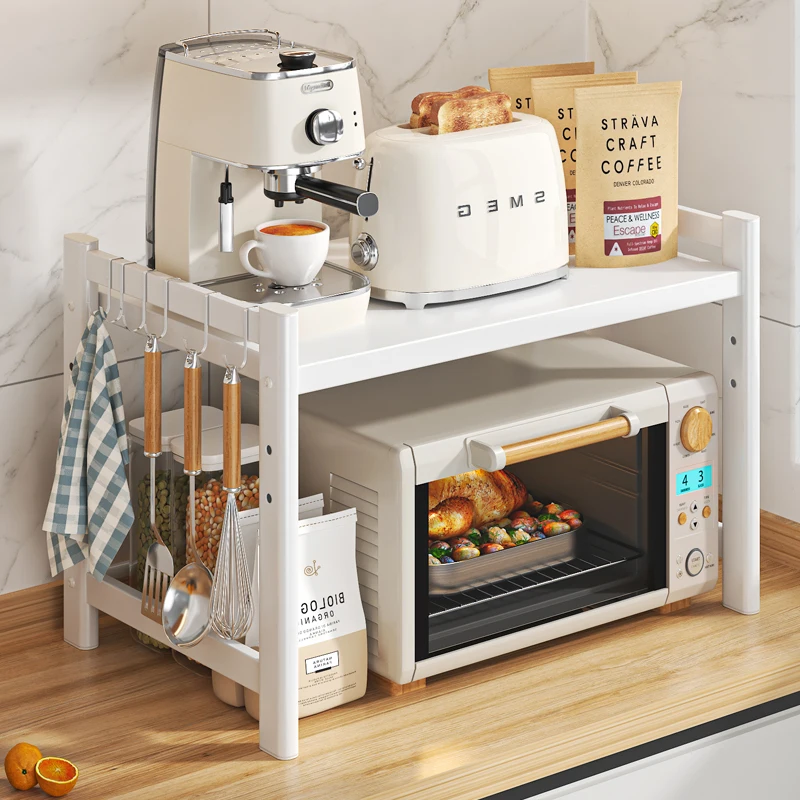 

rust-proof Microwave Shelf Oven Kitchen Condiment Organizer Shelf Adjustable Metal Holder Kitchen Storage Rack