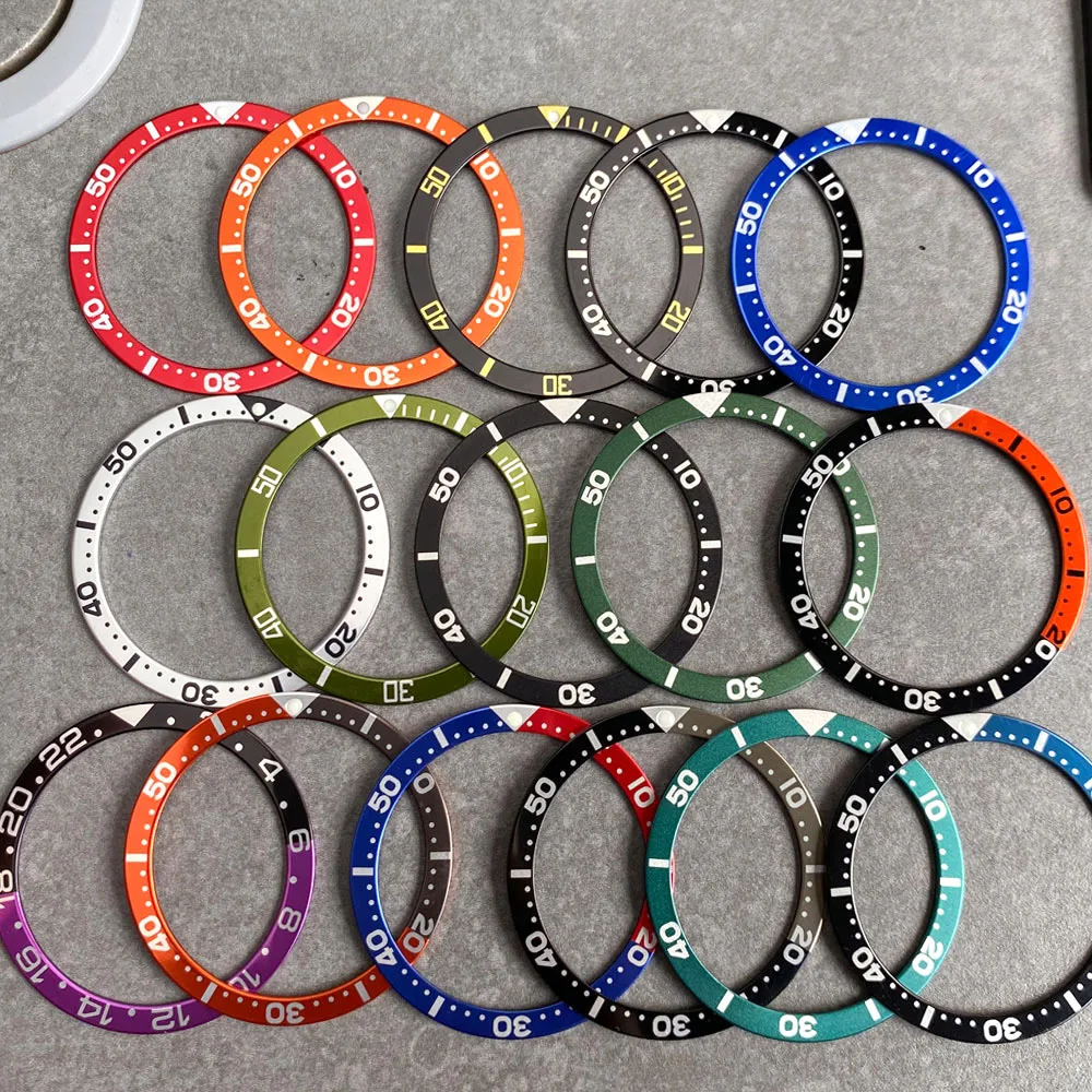 

38mm*31.5mm Black/Blue/Green/Orange Aluminum Alloy Bezel Insert Watch Ring Fit for SKX017 SUB NH35 Automatic Watch Replacement