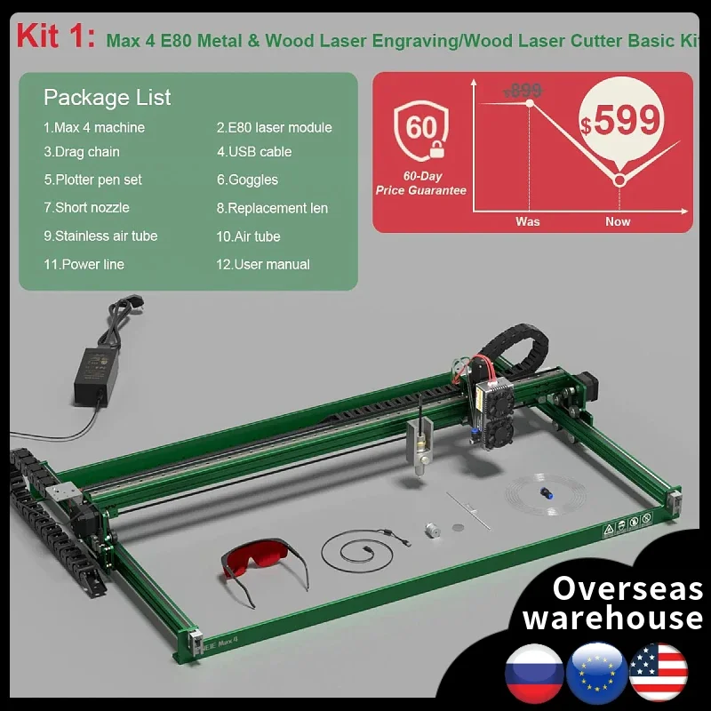 NEJE 4 Max Powerful Engraving Cutting Machine With Four-Axis Control System For Stainless Steel Acrylic Wood Wireless Offline