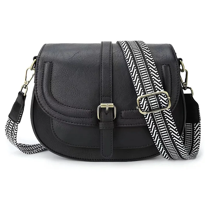 

2026 Vintage Saddle Bag Women's Shoulder Crossbody Bag European and American Versatile Half-Moon Bag