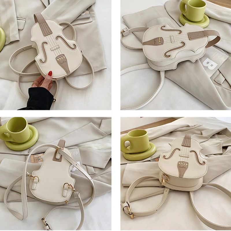 Kreative Violine Weiblichen Umhängetasche PU Leder Kleine Rucksäcke für Frauen Luxus Design Gewinde Damen Mode Schulter Tasche – Detail 15