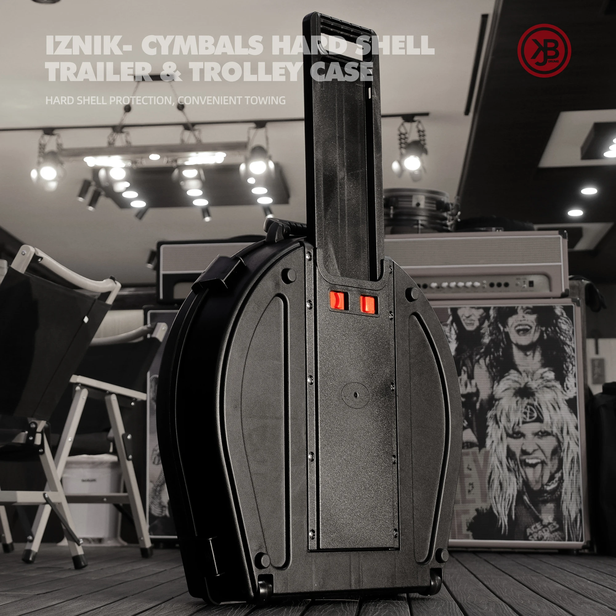 Precussie Drumbekkens Hard Shell Trailer en trolleykoffer Beschermtas met handvat en wiel TOT 20 inch bekken