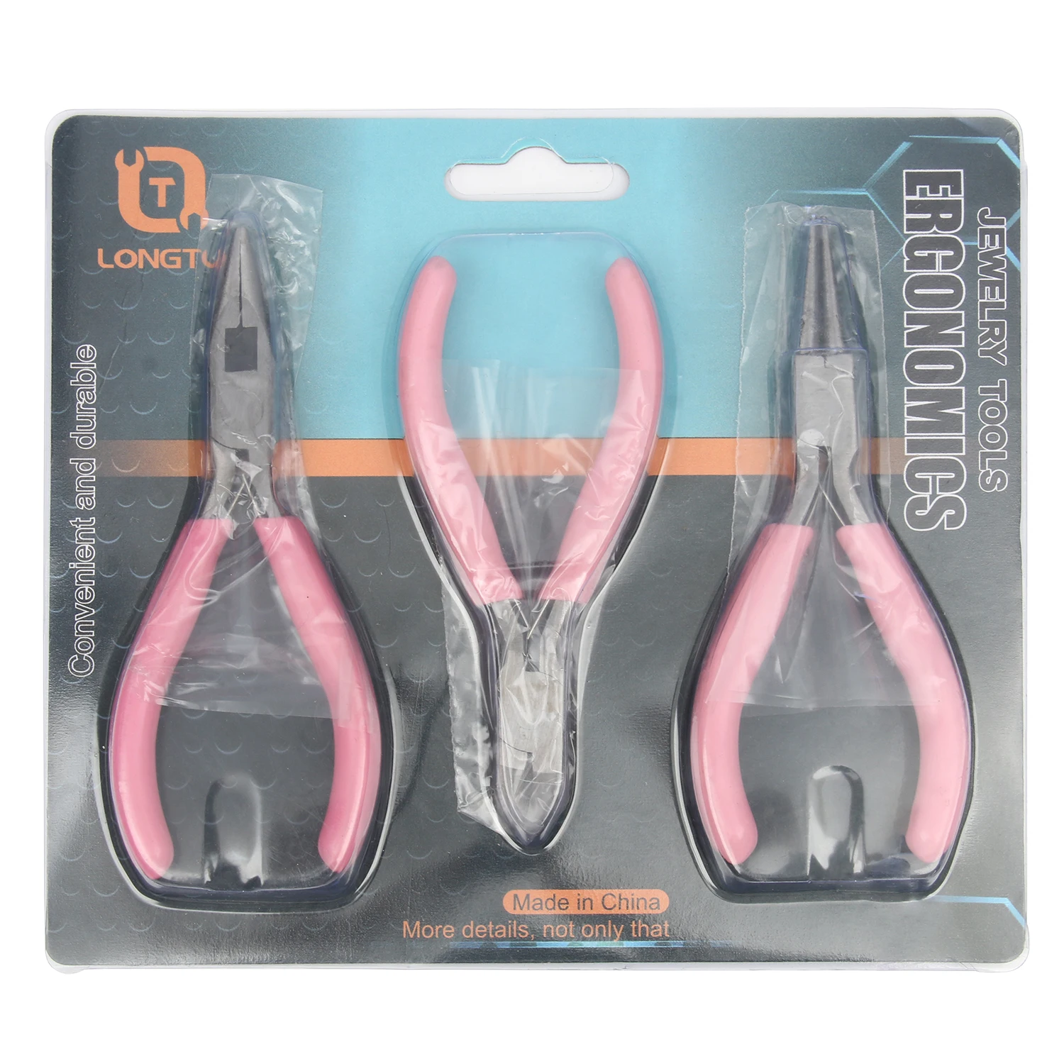 Portable Pink Metal Mini Diagonal Pliers Sets Round Bent Needle Nose Cutter Handcraft Beading For DIY Jewelry Making