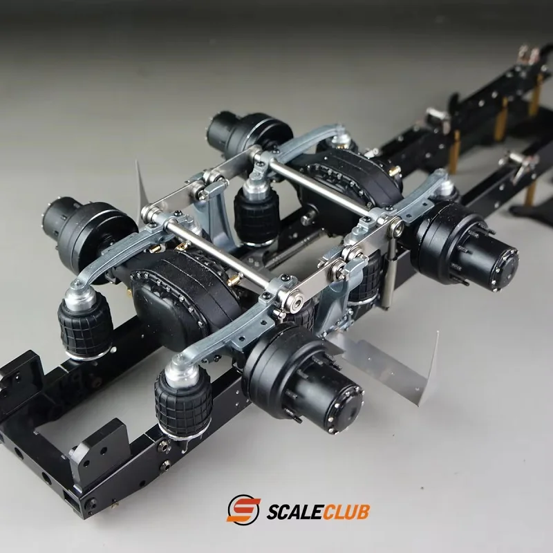 Scaleclub 1/14 suporte único 8 airbag tandem sistema de suspensão adequado para tamiya lesu para scania man volvo peças de carro