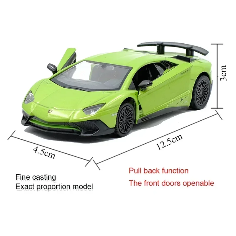 1:36 Lamborghini Aventador LP750-4 Samochód sportowy Odlewany model samochodu Zabawka z odbiciem dla dzieci Prezenty Kolekcja zabawek F234