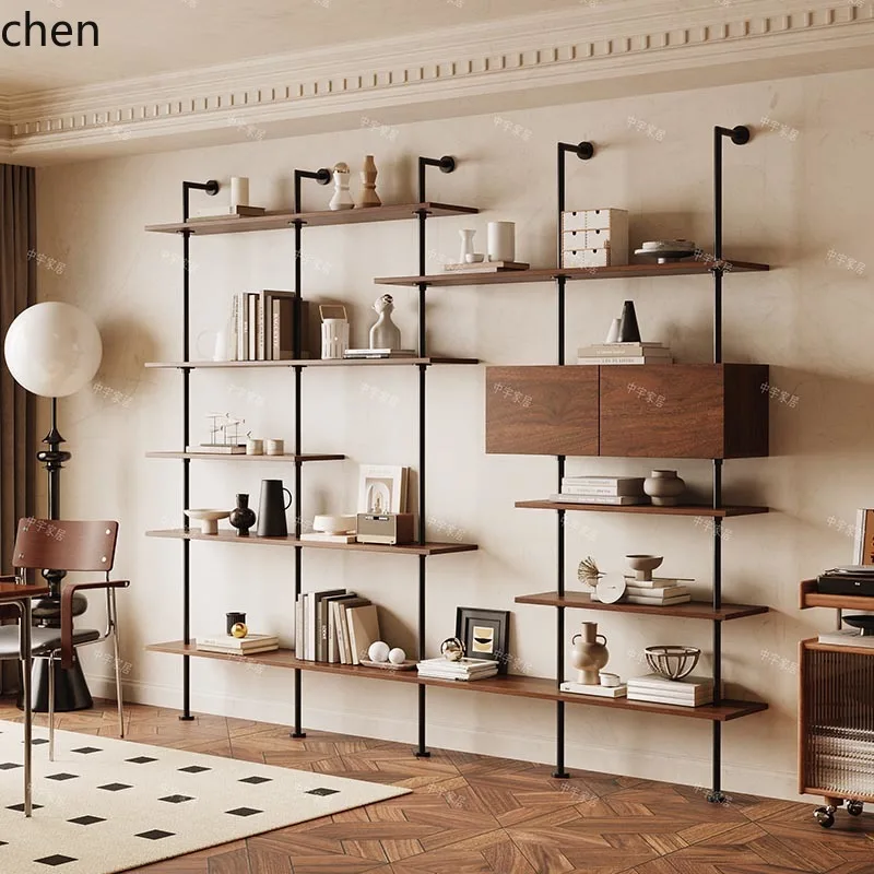 

ZML simple bookshelf home modern shelf antique floor living room wrought iron bookshelf