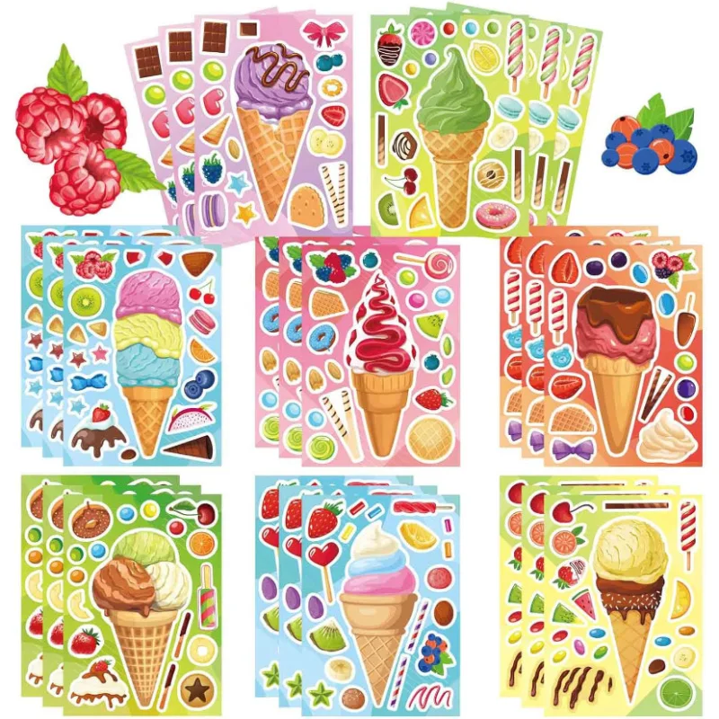 מדבקות גלידה יצירה לילדים