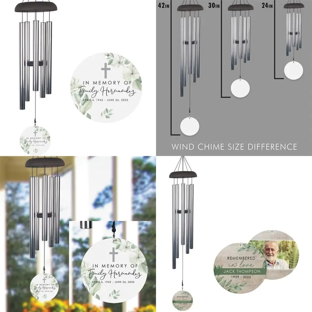 

30" commemorative wind chime - custom memorial gift for cherished loss
