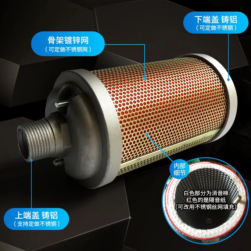 XY-05 Dryer Silencer Absorber 4 point Air Exhaust Silencer DN15 Silencer and Noise Reduction Equipment